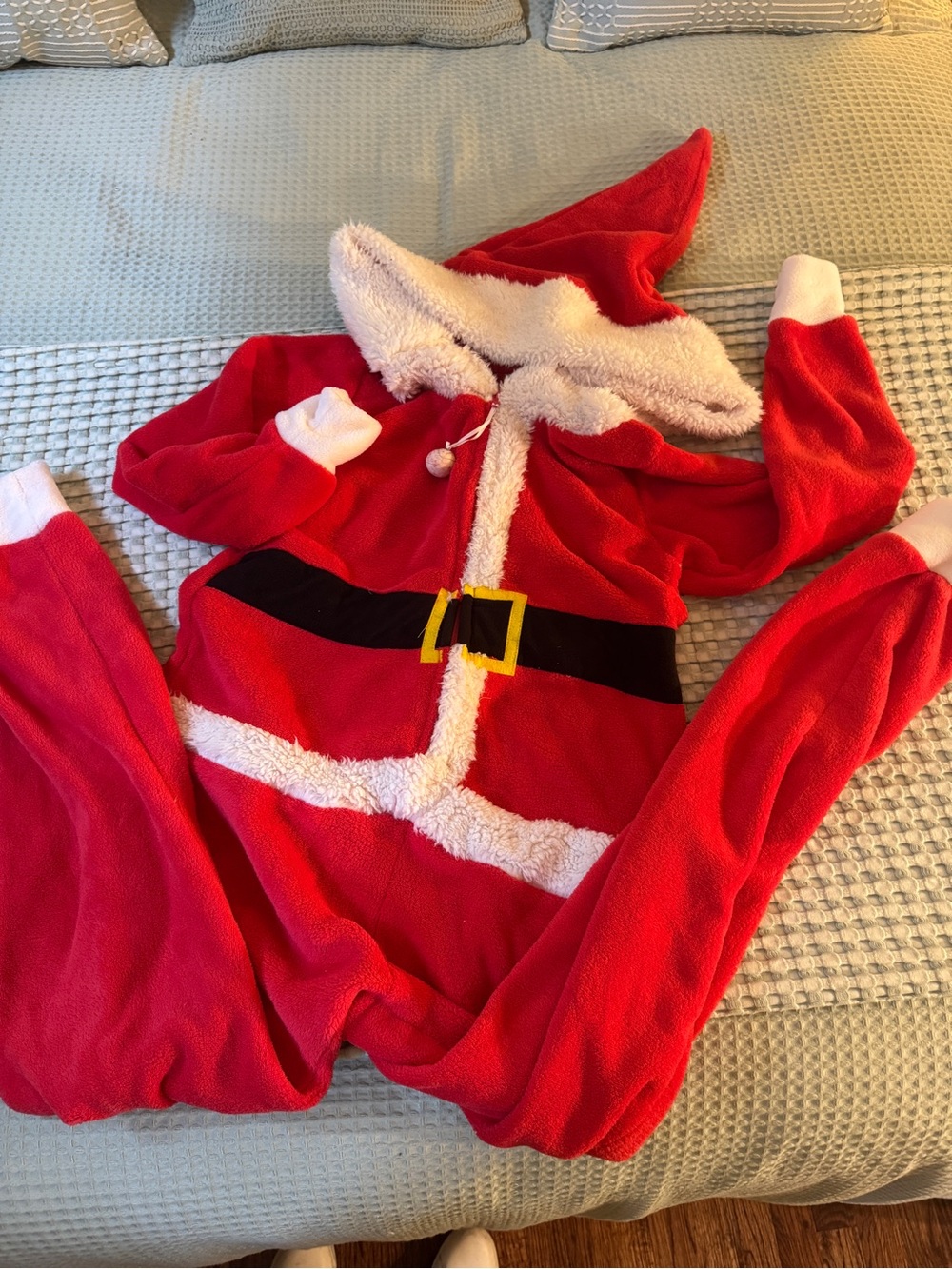 Francesca's Red Santa Hooded Onesie